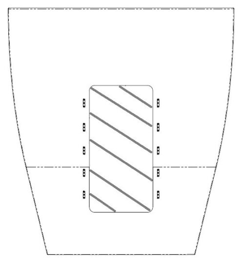 RADOME LOWER PANEL ASSY, 168 IN, WHITE